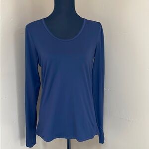 Athleta Long Sleeve Scoop Neck, Navy Blue Size Medium
